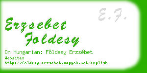 erzsebet foldesy business card